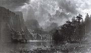 Albert Bierstadt, Between the mountains of the Sierra Nevada in Californie